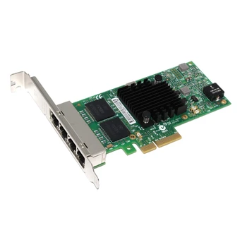 

Gigabit Network Card I350 T4 E1G44HT for 82580, PCI Express Network Adapter, 10/100/1000Mbps Quad RJ45 Ports, PCI-E 2.0 X4