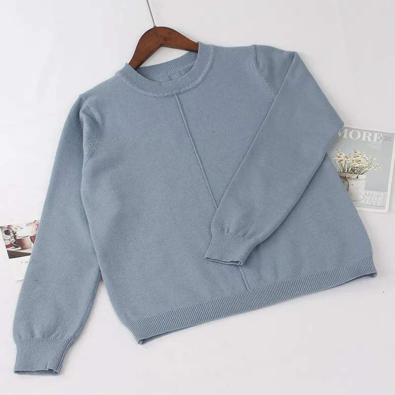 GIGOGOU толстый осенне-зимний женский пуловер, свитер, модный качественный вязаный джемпер, мягкий теплый женский свитер - Цвет: blue G882