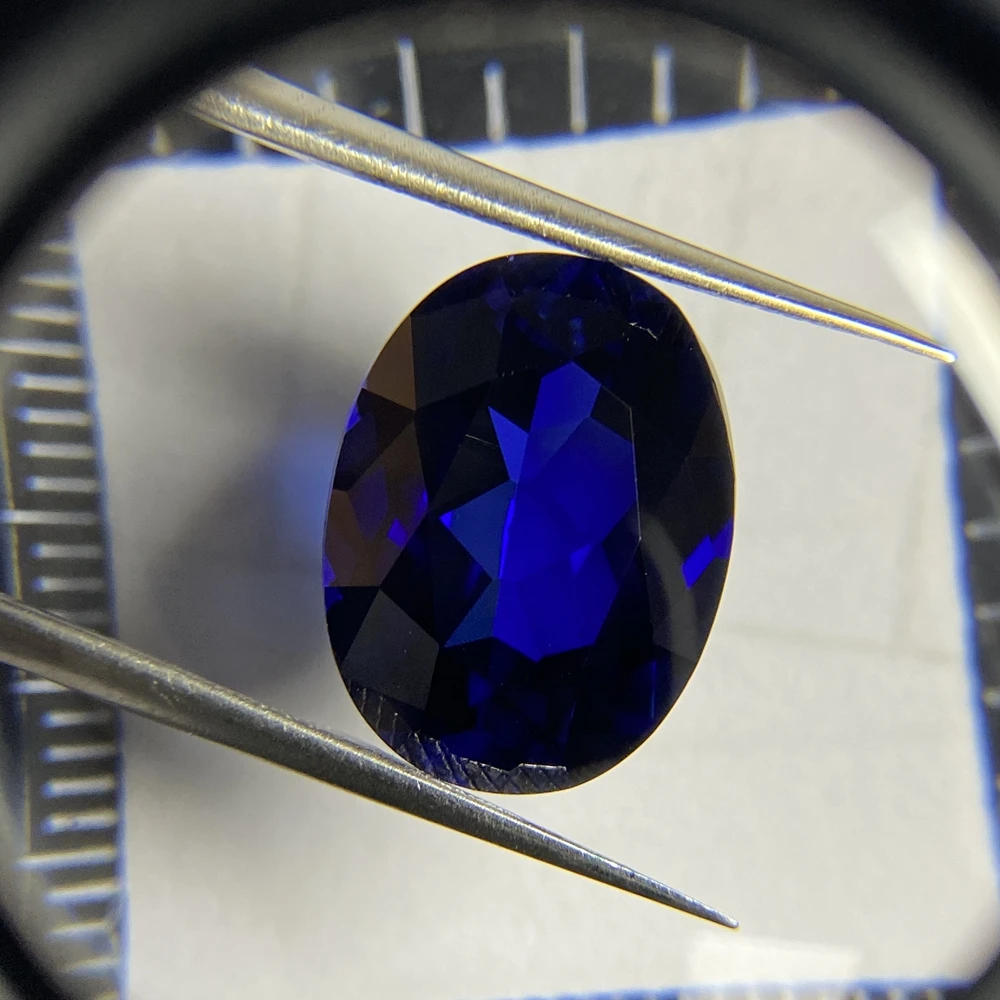 Meisidian 12x10mm Oval Shape 5A Quality Loose Corundum Royal Blue Sapphire Stone Ring Making