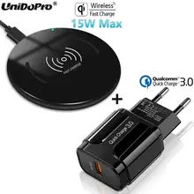 Qi 15 Вт Быстрое беспроводное зарядное устройство Pad W/QC 3,0 ЕС адаптер переменного тока для Blackview BV9800 BV9700 BV9600 BV6800 BV5800 Pro BV9100 BV9500 Plus