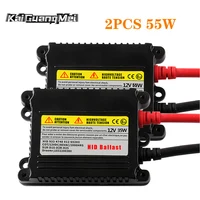 2Pcs Slim HID Ballast 55W Direct Direct Current 12V HID Xenon Ballast Replacement For H1 H3 H7 H8 H11 9005 9006 Xenon Bulbs 1