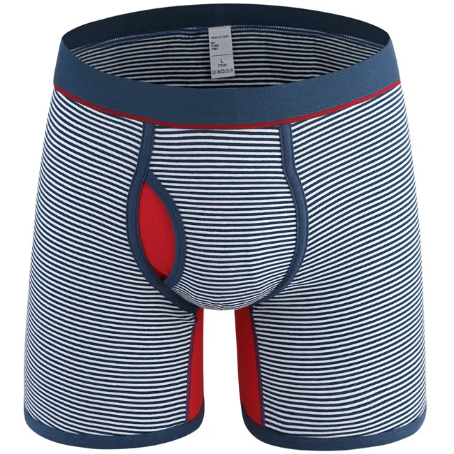 Blue 0710 B8 Мужское нижнее белье, удобные трусы из бутика, сексуальные мужские Семейные трусы, хлопковые цветные шорты в полоску, трусы-боксеры со средней талией для мужчин, новинка, XL - Цвет: Blue 0710 B8