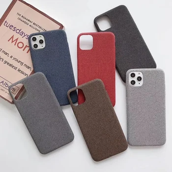 

Ultra Thin Cotton Linen Cloth Phone Cases For iPhone 7 8 6 6S Plus X XR XS Max 11 Pro Fashion Silicone Shockproof Back Cover