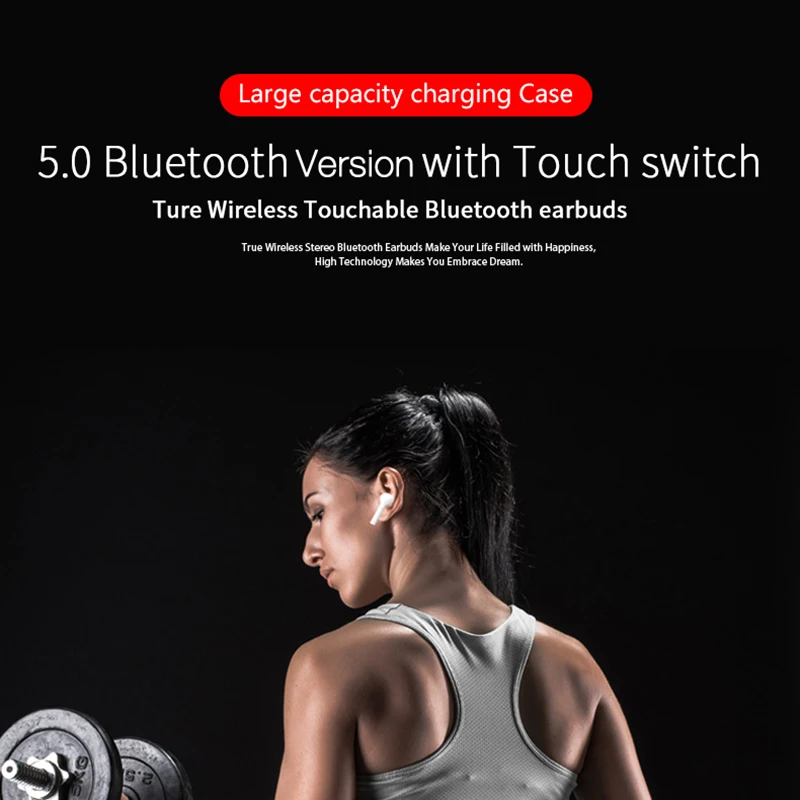 JS-18 беспроводные bluetooth V5.0 TWS наушники HIFI спортивные наушники бас с зарядным устройством для huawei Mate20 Pro
