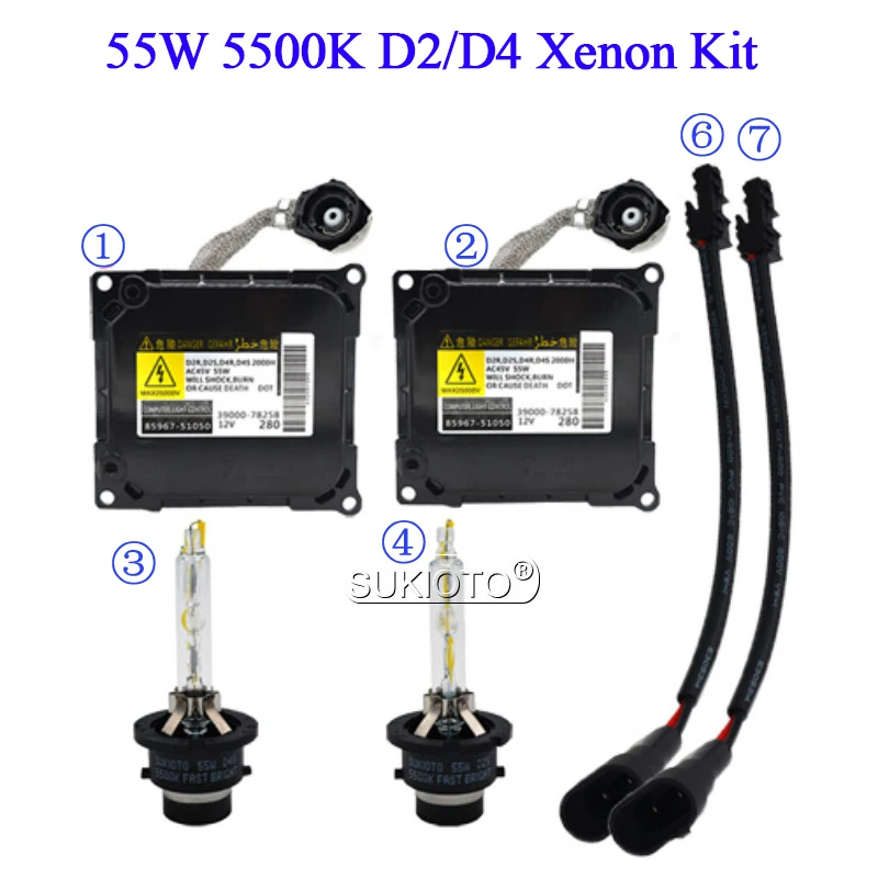 1 комплект ксеноновых D2S HID фар SUKIOTO 55 Вт сменный D4S автомобильных балласт 8596751050 D2R