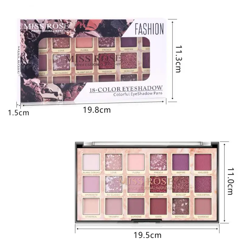 MISS ROSE матовый перламутровый блеск водостойкие тени для век Профессиональная