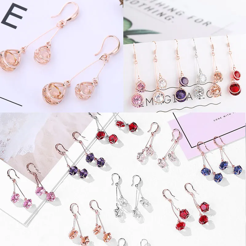 Новые корейские стильные тонкие покрытые розовое золото серьги для женщин