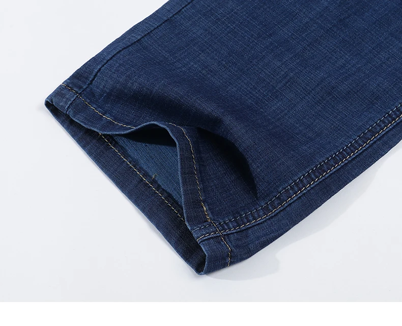 KSTUN Jeans Men Blue Classic Straight Stretch Business Casual Ultrathin Soft Breathabel Men's