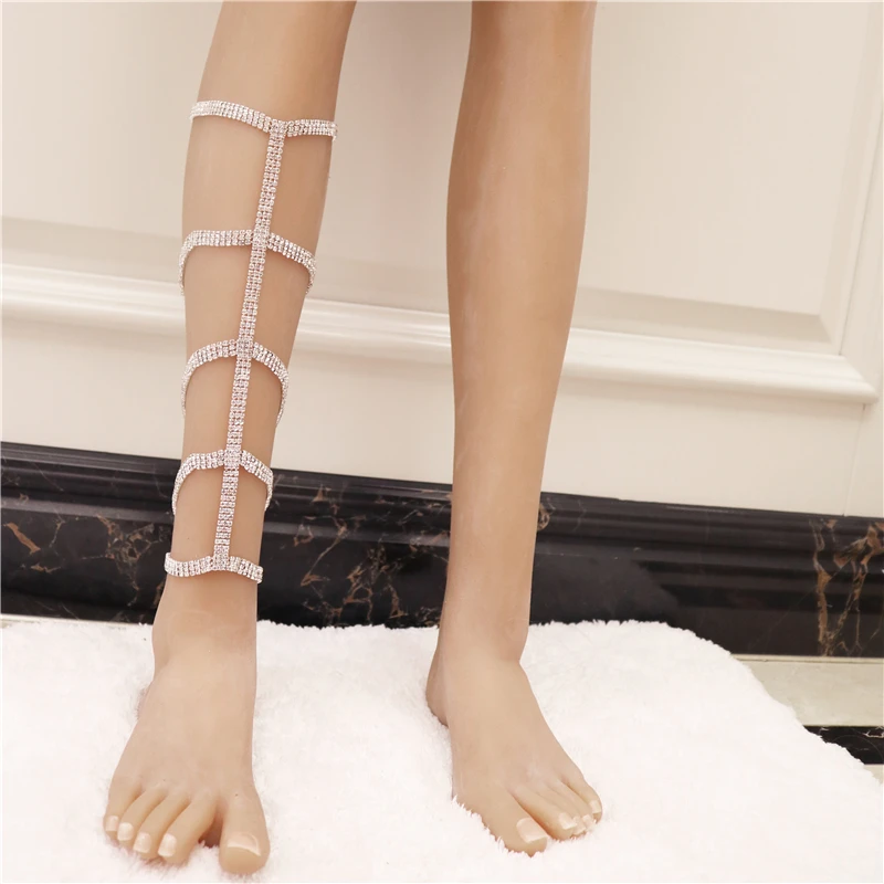

Fashion sexy Rhinestone leg chain body jewelry chain ladies luxury crystal multi-layer leg chain jewelry nightclub Party Gift