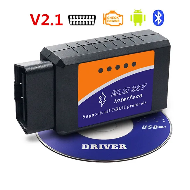 OBD2 ELM 327 Bluetooth V2.1 Автомобильный цифровой инструмент ELM327 сканер hhodd 2 ELM327 2,1 CAN-BUS elm 327 V2.1 для Android/PC - Цвет: Bluetooth V2.1