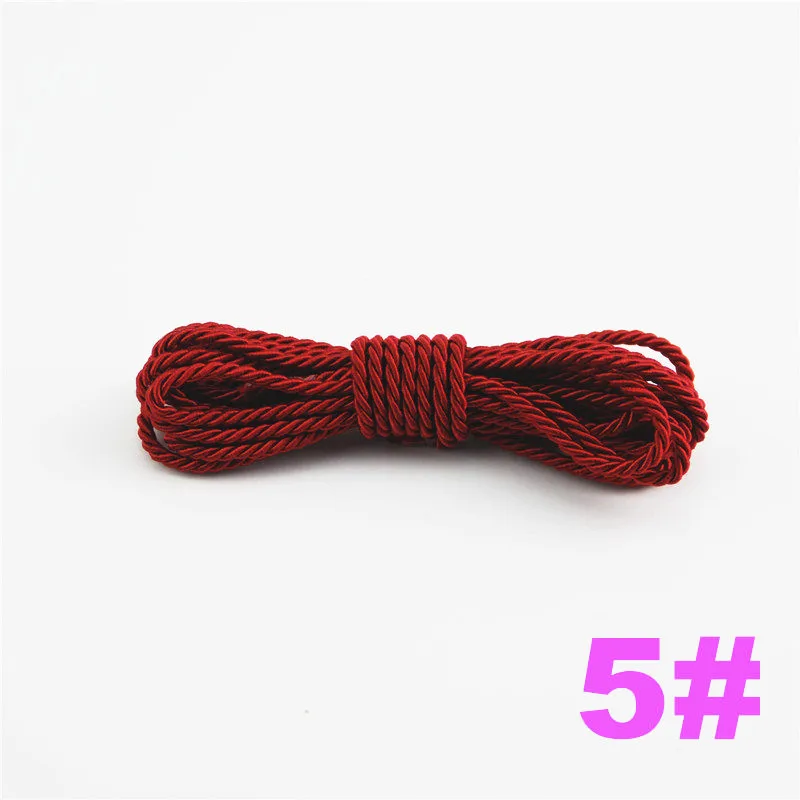 DIY Cord Jewelry findings 3 мм сплошной цвет 3 плетеный шнур декоративная скрученная атласная полиэфирная нить 100 м/шт. DS217 - Цвет: 5