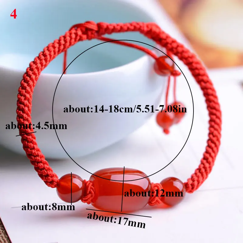 Natural Red Gems Charm Bracelets Ethnic Bracelet Temperament Red String Bracelet Handmade Braiding Adjustable Beaded bracelet jewelry