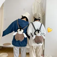 Cute Penguin Plush Backpack For Girls Khaki Penguin Plush Shoulder Bag Birthday Best Gift For Girls Soft Small Bag 2