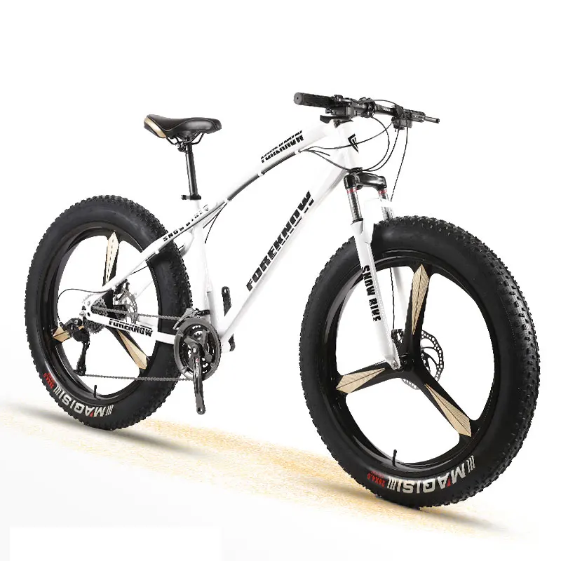 Sale Snow Bike Adult Men and Women Mountain Cross Country Wide Tire Speed Student Disc Brakes Shock Absorber Bicycle 0