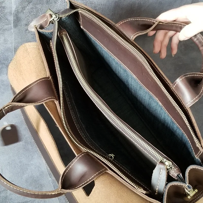 Женские сумки из натуральной кожи в стиле ретро деловой портфель для женщин 14