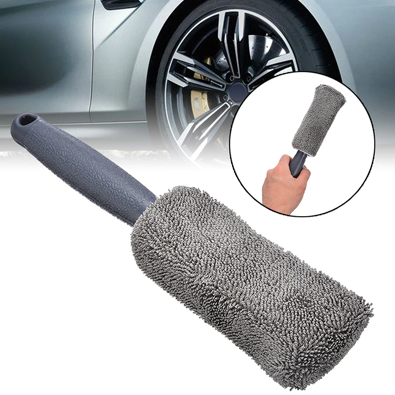 

Auto Car Cleaning Universal Portable Microfiber Wheel Tire Rim Brush For Car Plastic Handle Washing Cleaner Car Accessories