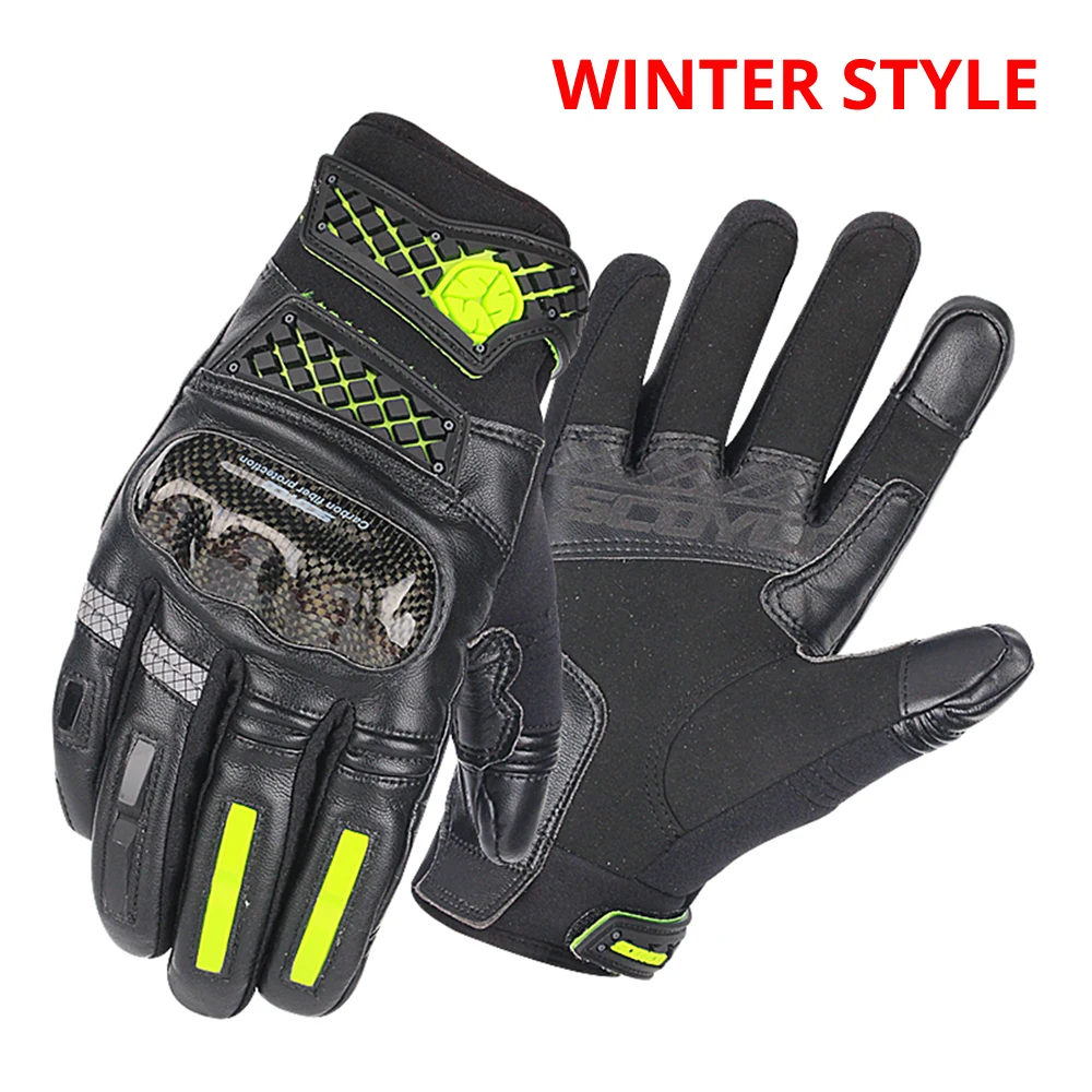SCOYCO Мотоциклетные Перчатки Guantes Moto из углеродного волокна мото перчатки мужские перчатки для мотокросса сенсорный экран ветрозащитные Мотоциклетные Перчатки
