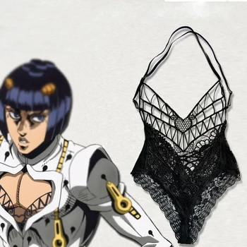 

Jojo 5 JoJo's Bizarre Adventure Golden Wind Bruno Bucciarati Cosplay Costume Women Men Sexy Lace lingerie Black inner jumpsuits