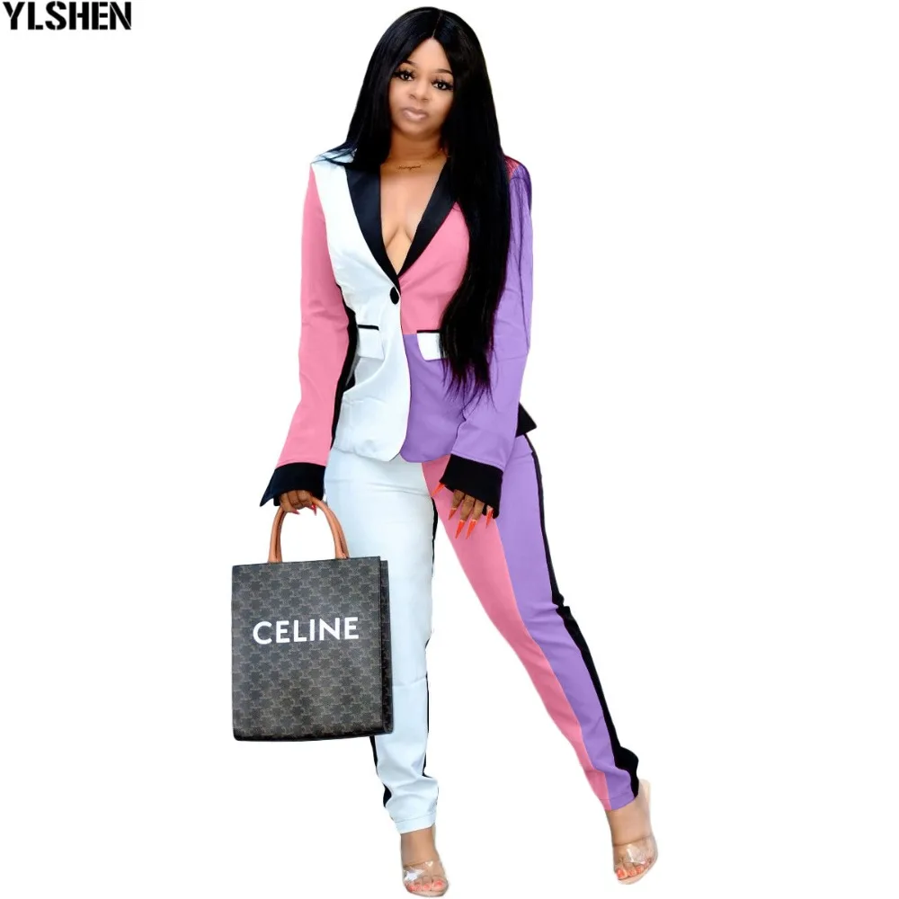 African Women Sets Print Long Sleeve Blazer Jacket Pants Suits Office Lady Elegant 2 Piece Set Business Outfits Africa Clothing 22