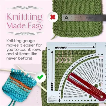 

Sweater Knitting Round Handle Plain Weaving Technology Knitting Calculator Ruler Counting Frame Knitting Density Ruler