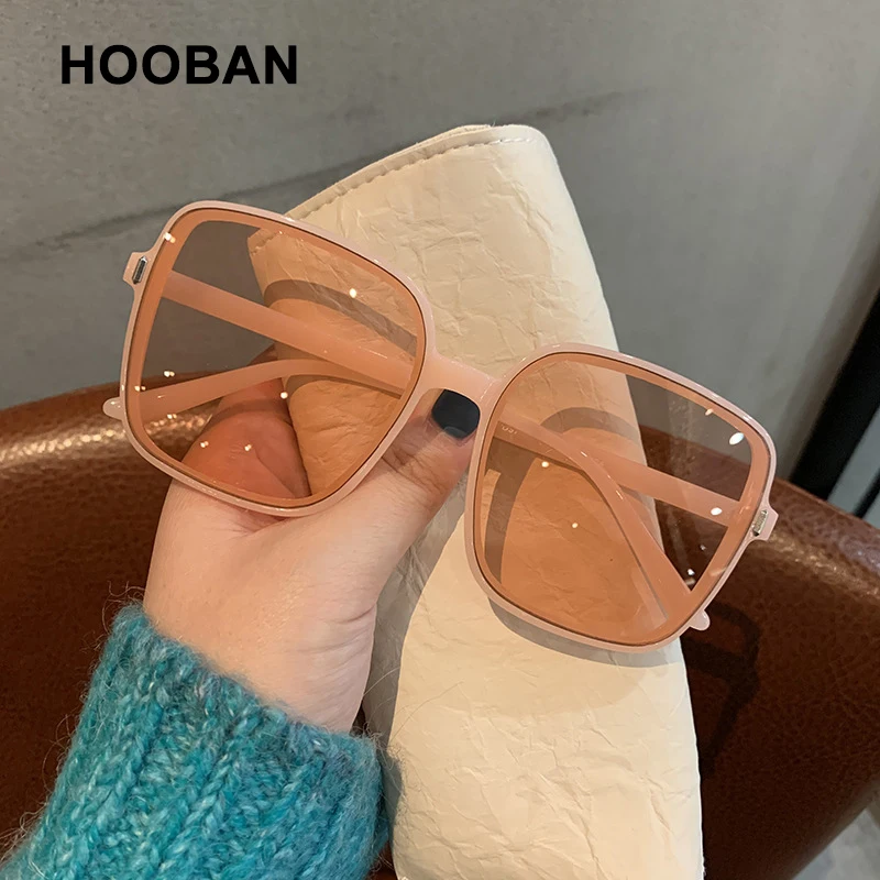 

HOOBAN Fashion Oversized Women Sunglasses Stylish Big Square Sun Glasses For Female Vintage Outdoor Eyeglasses Shades UV400