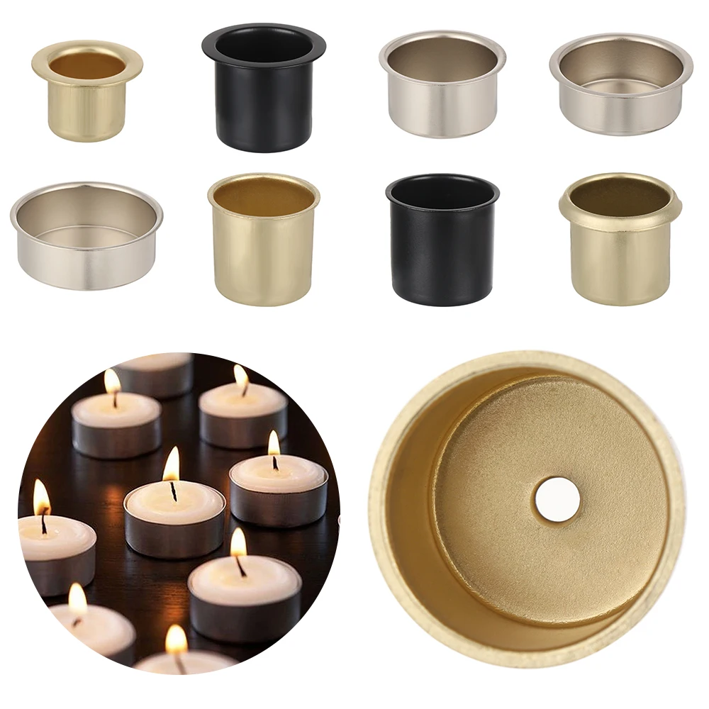 Magnetic Iron Taper Candle Cups with Tray, Set of 5 - Terrain