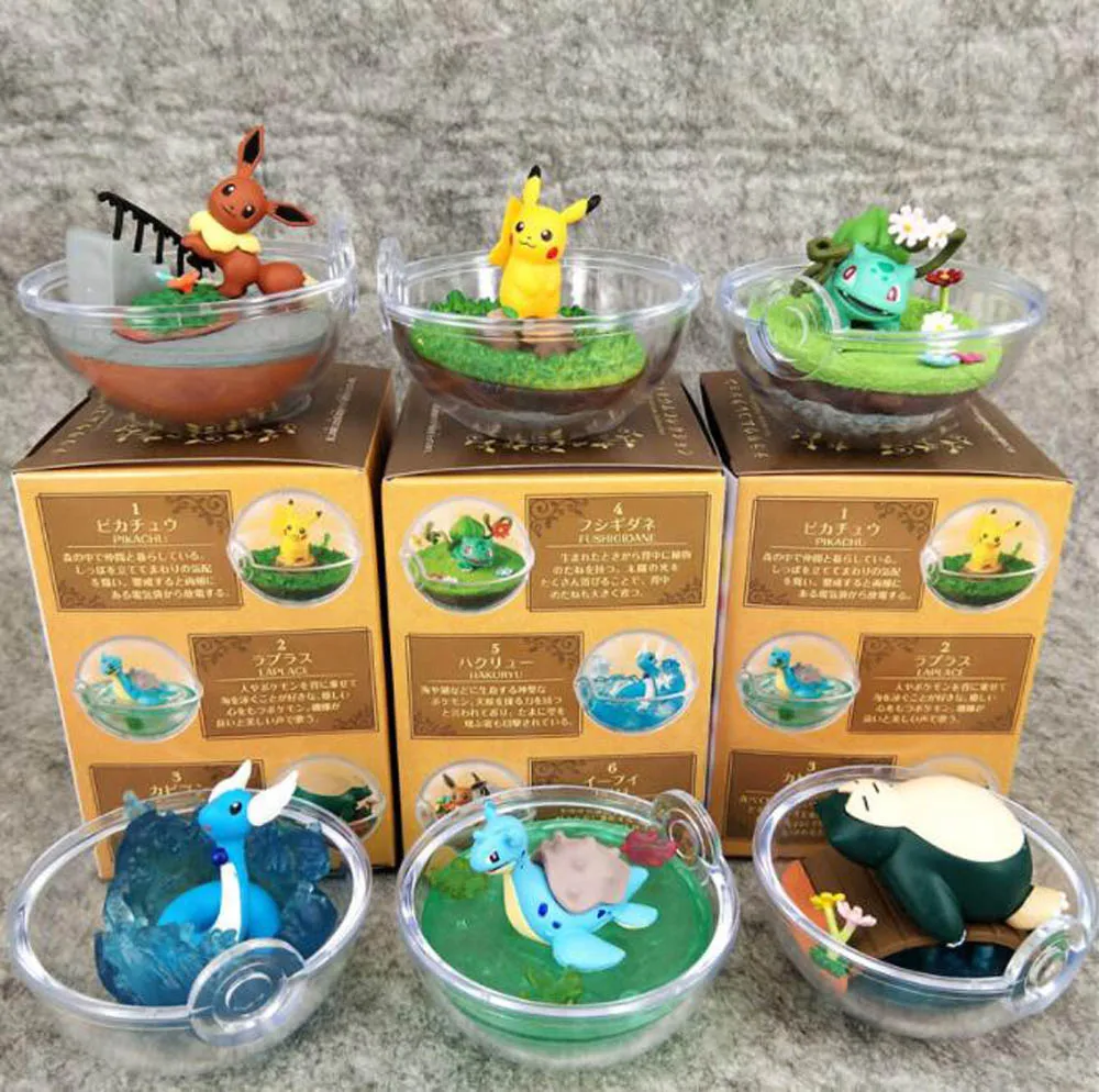 B In Box EMS 10 шт/партия 6 шт Gengar Pikachu слоупоке Eevee Moltres Umbreon Eevee Snorlax Lapras Dragonair 5 см Фигурки - Цвет: B In Box