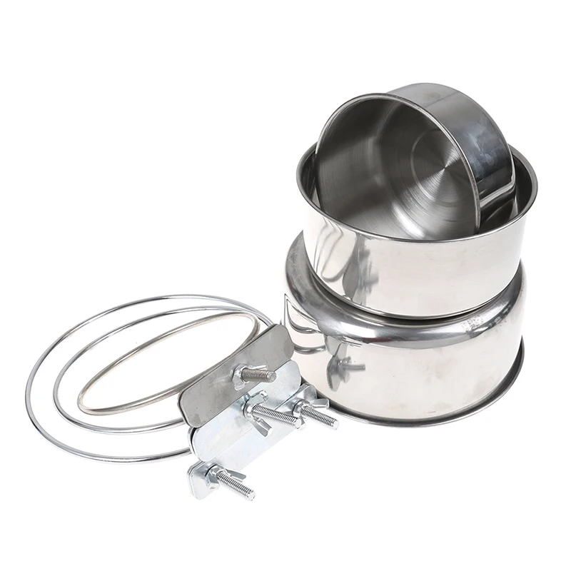 Bird Feeder Parrot Feeder Parrot Feeding Bowl Parrot Feeding Cup Bird Food Dish Stainless Steel Parrot Feeder Water Cage Bowl With Clamp Holder For Cockatiel Budgies Parakeet
