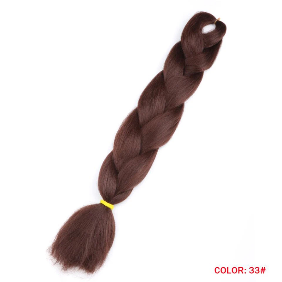 Волшебные 100 г/шт. Омбре синтетические канекалон косички для вязания крючком косички накладные волосы для женщин 24 дюйма - Цвет: 33