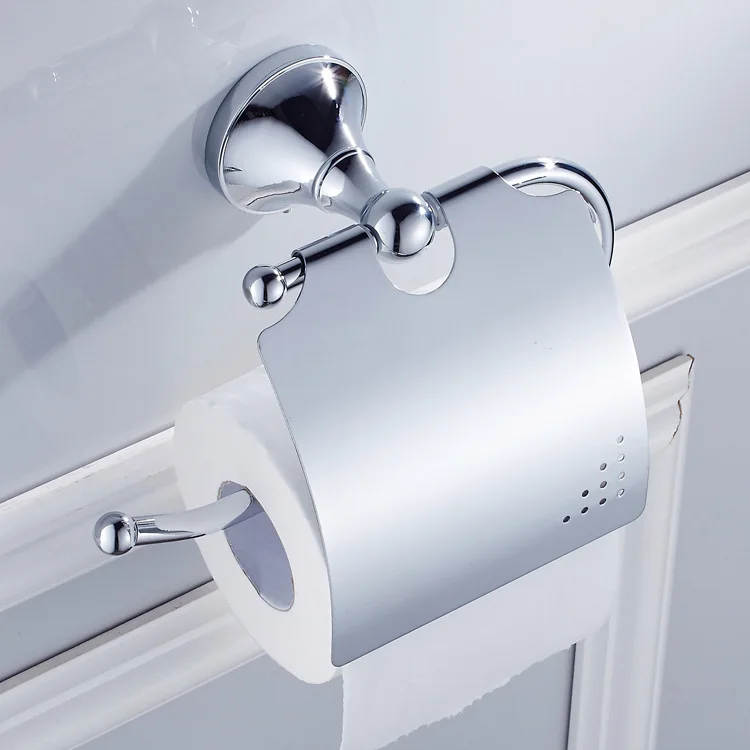 

John Obey Ware Toilet Wall Hanging Simple Chrome Color Copper Material Volume Tissue Holder Can Goods