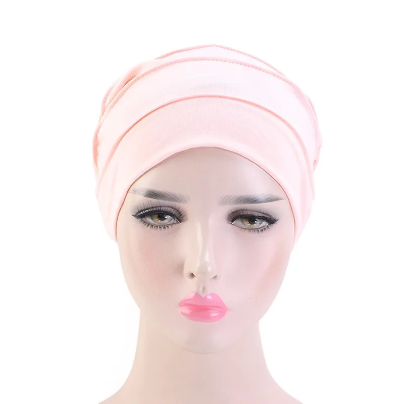 head wrap for women Helisopus New Double Layer Satin Lined Chemo Cap Muslim Women Night Stretch Sleep Cotton Cancer Hair Loss Bonnet Hat Accessories bride headband