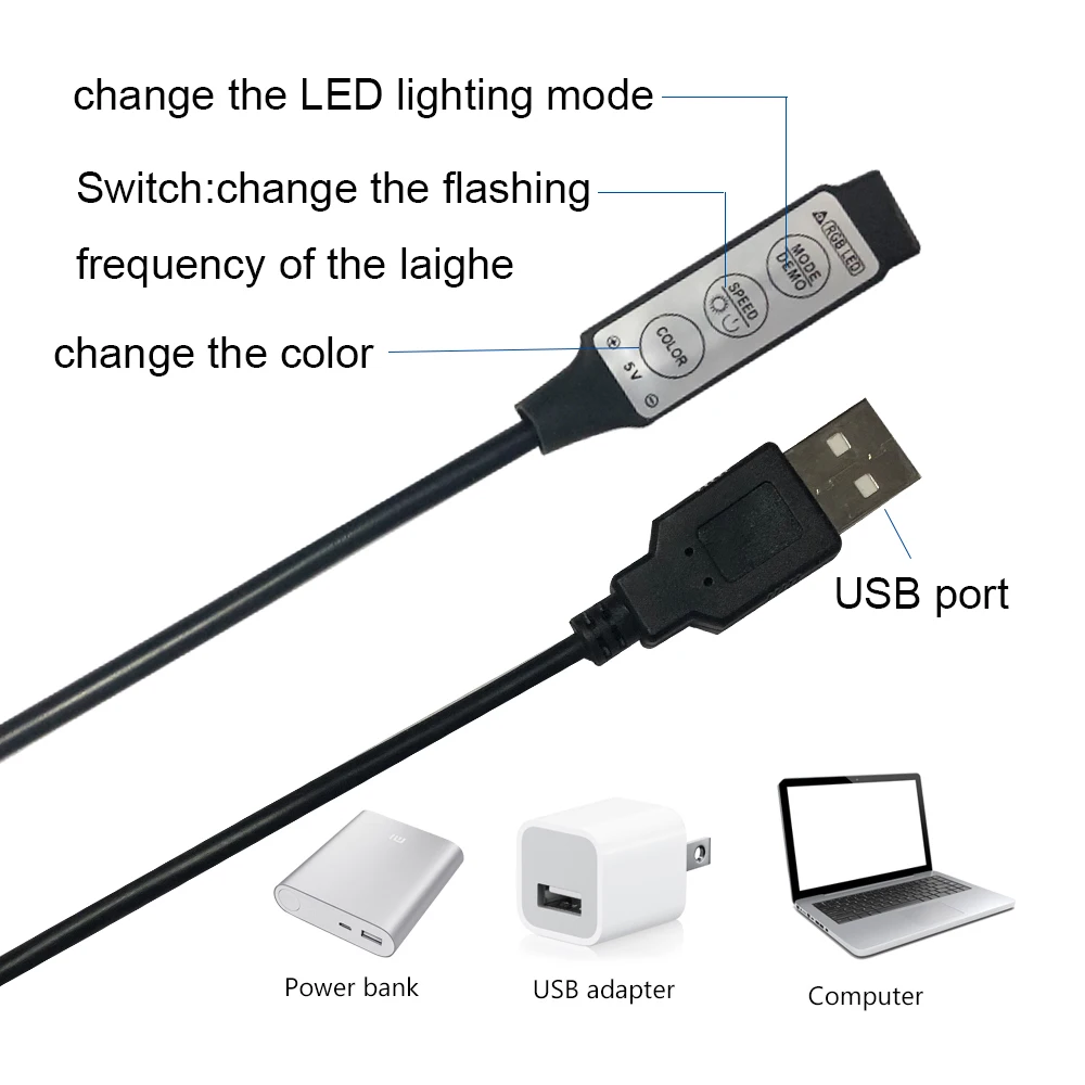 Dc 5 в USB Светодиодная лента гибкий светильник 60Led 1 м 2 м 3 м 4 м 5 м SMD 2835 Светодиодный светильник полоса Декор рабочего стола экран ТВ тыловая подсветка