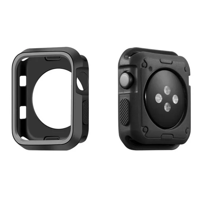 black gray Мягкий чехол для Apple Watch 4 5 case 44 мм 40 мм iwatch series 3 2 1 42 мм/38 мм защитный силиконовый защитный чехол - Цвет: black gray