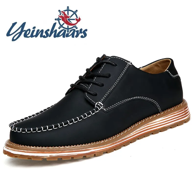 

New Fashion Casual Leather Shoes Men Spring Autumn Non-Slip Formal Shoes Round Toe Retro Designer Shoes Flats Zapatos De Hombre