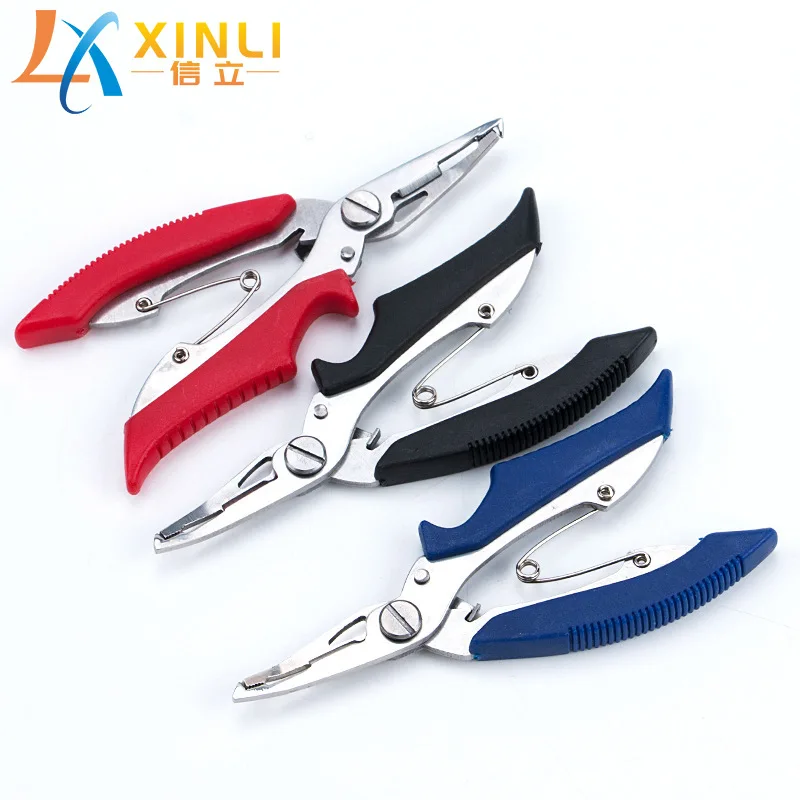 

Blue Stainless Steel Forceps Black And White with Pattern Multi-functional Small Pliers Summer Fishing Scissors