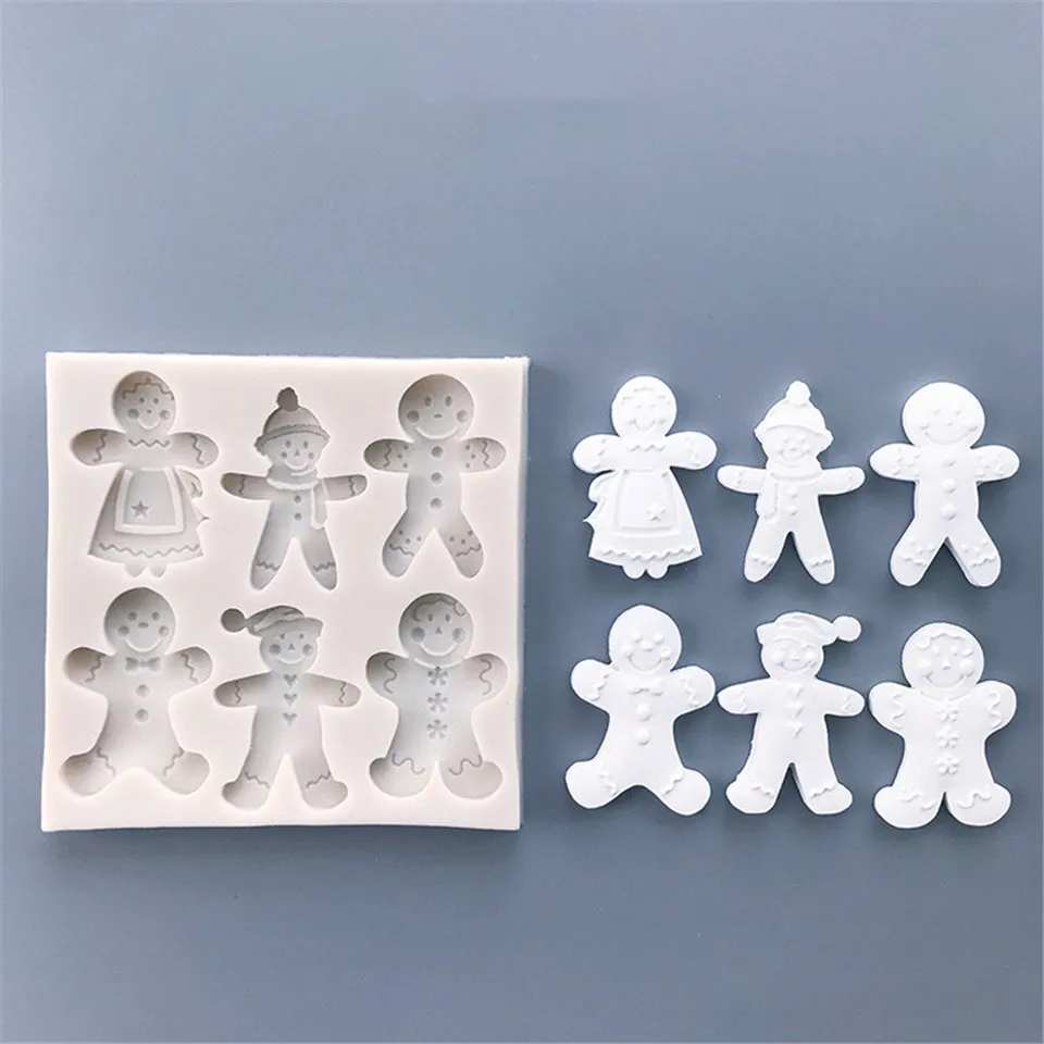 2 стиля рождественские пряники силиконовые формы помадка торт плесень Gumpaste шоколадные конфеты украшения торта кухонные инструменты для выпечки