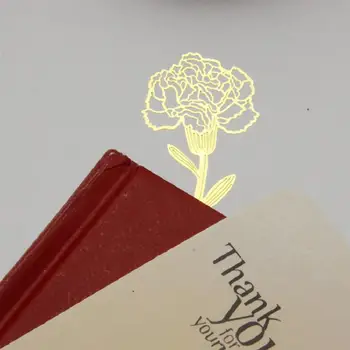 

10Pcs Metal Bookmarker Hollow Carnation Shape Clip Pendant with String for Book Paper Stationery Office School Supplies (Golden)