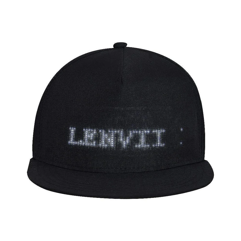 

Fashion Led Smart Cool Display Cap Mobile App Control Display Words Flat Peak Cap For Courtship Scene Creativity,Black