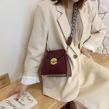 

Luxury Brand Female Crossbody Bag 2019 New Quality Leather Women's Designer Handbag Wide Strap Shoulder Messenger Bags