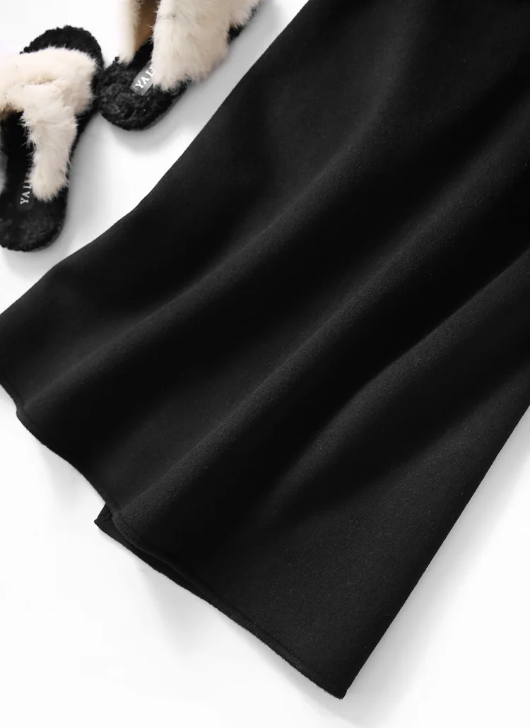Mozuleva 2020 Handmade Double-Sided Wool Skirt 2020 New Woolen Skirt Skirt Skirt Autumn   Womens Dress Knee-Length Skirt
