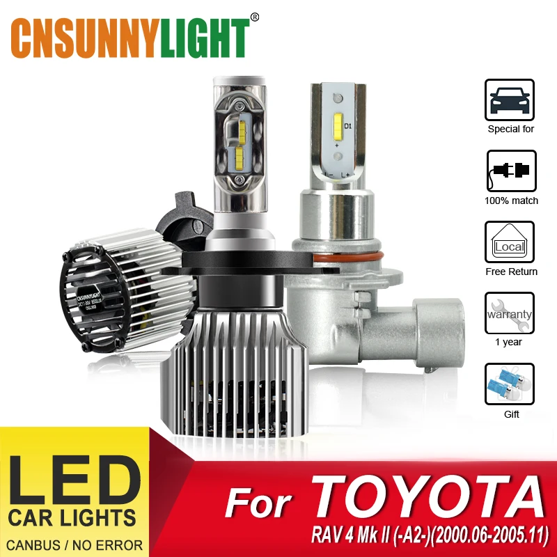 

CNSUNNYLIGHT Car LED Headlight Bulbs For TOYOTA RAV4 Mk II A2 2000.06-2005.11 Foglight Bulbs Headlamp H4 Automobile Accessories