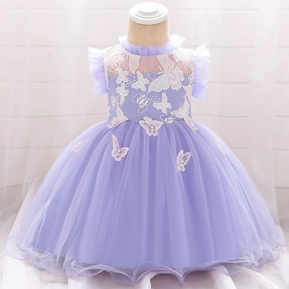 

2019 Europe And America Infant a Year of Age Formal Dress Lace Bow Gauze Puffy Princess Dress Photography for Children Formal Dr