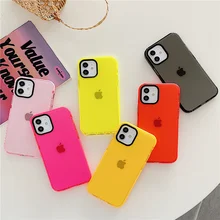 Neon Bumper Shockproof Clear Case for iPhone 12 Pro Max Silicon Cover for iPhone 11 7 8 Plus XR XS X SE 2020 Fluor Cases