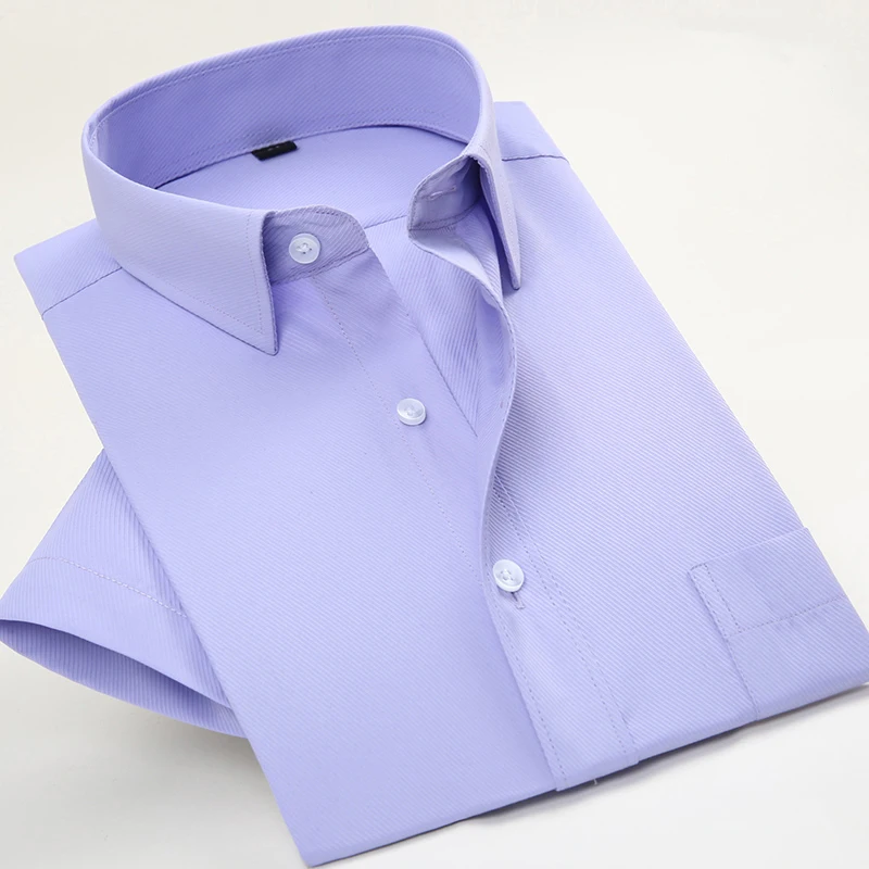 

Formal Business Social Twill Shirts Hot Sale Men's Solid Short Sleeve Shirt Men's Dress Non-Iron Shirt Plus Size S-8XL