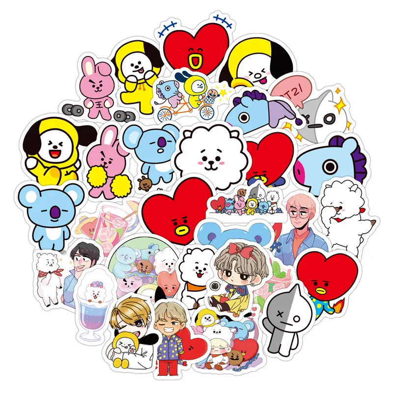 kpop funny stickers many styles cartoon lovely pvc naklejki waterproof pull rod boxes pegatinas for motorcycles graffiti sticker stickers aliexpress