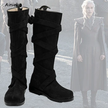 

Movie Game of Thrones Daenerys Targaryen Cosplay Boots Halloween Carnival Custom Made Halloween Party Shoes for Adult Women Man