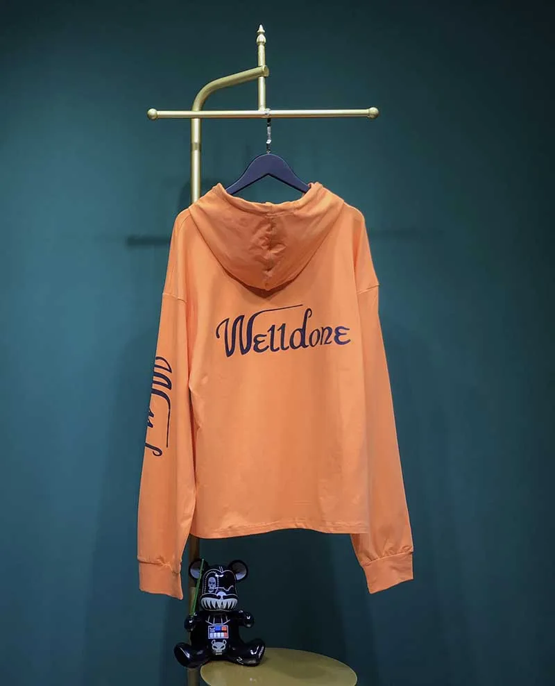 19SS We11done Модная брендовая толстовка высокое уличное свободное Для мужчин Для женщин Повседневное We11done цветной, отражающий Толстовка с длинным рукавом