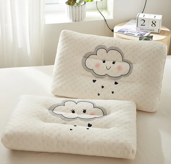 Almohada de látex Natural para cama de bebé, almohadas para dormir con  estampado de dibujos animados