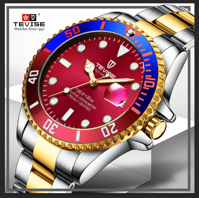 

Water Ghost Watch MEN'S Mechanical Watch Fashion Steel Belt Waterproof Fully Automatic Watch T801 Upgraded