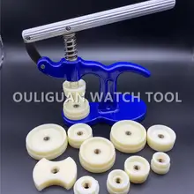 Стальной Часовщик инструмент часы Пресс набор+ 12 шт. пластиковые колпачки задняя крышка ближе подходит для 20-50 мм более удобный трудовая экономия прочный